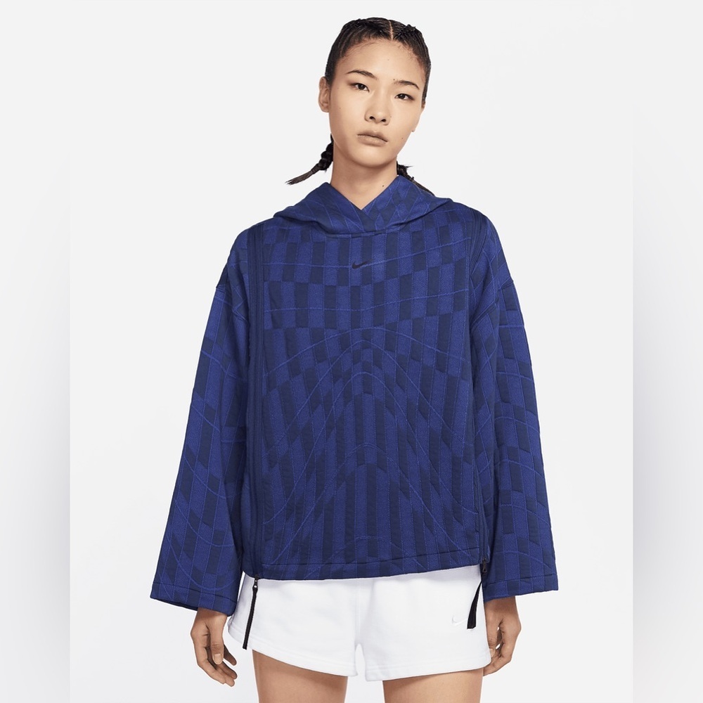 Nike Women's Tech Pack Oversized Dolman Hoodie in a Midnight Navy colorway